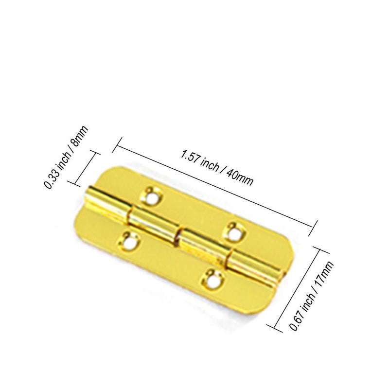 NIANNIAN 12Pcs Small Decorative Hinges and 6Pcs Latch Hook Hasp for DIY Gift Box, Wine Box, Gold - Image 3